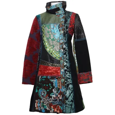 Frakke (Sort, Flerfarvet) fra Desigual Bomuld, Polyester, Viscose, Uld