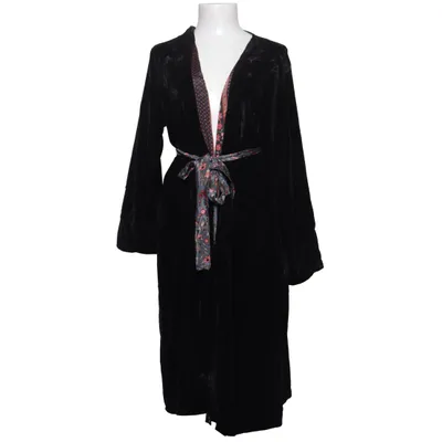 Dressing gown (Black, Multicolored) Silk