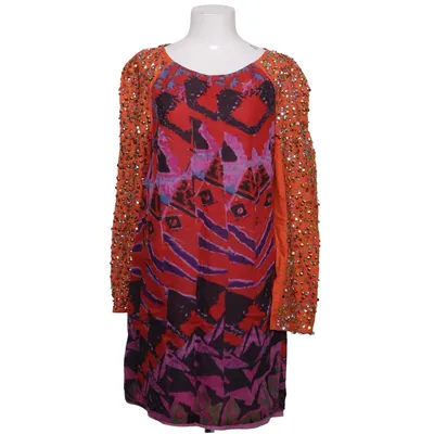 Kjole (Rød, Orange, Flerfarvet) fra Antik Batik Bomuld, Silke