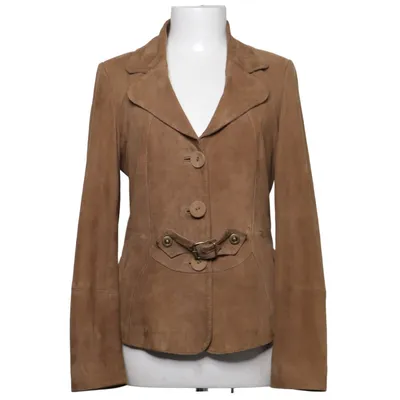 Läderkavaj (Beige) från Caroline Biss Mocka