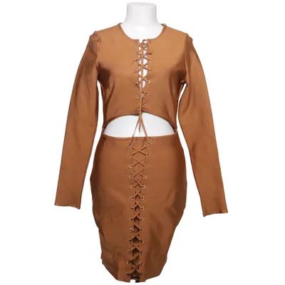Jurk (Bruin) van Misspap Elastaan, Polyester
