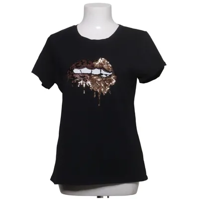 T-shirt (Noir) de Miss Charm Coton, Élasthane