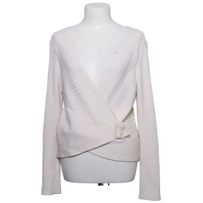 Cardigan cache-cœur (Blanc) de Piro Acrylique, Laine de mouton