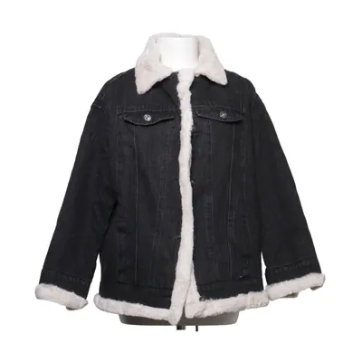 Fodrad jeansjacka (Svart, Beige)