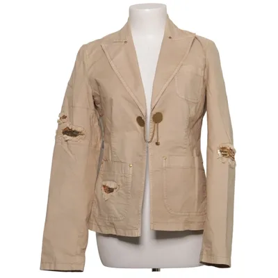 Blazer (Beige) from Moschino Jeans Cotton, Elastane