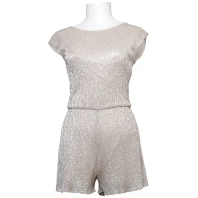 Buksedragt (Beige) fra Miss Selfridge Petites Metallfiber, Polyester