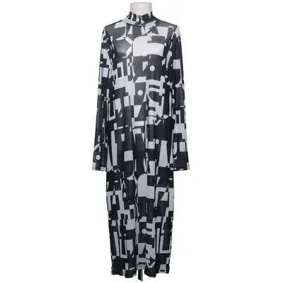 Maxi dress (Black, White) from QS by S.Oliver Elastane, Polyester