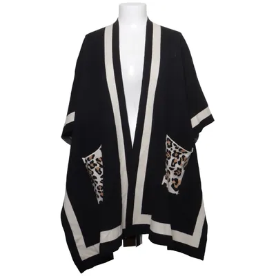 Poncho (Svart, Vit, Brun) från Miss Charm Bomull, Polyamid, Polyester, Viskos, Ull