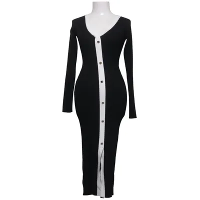 Maxikjole (Sort, Hvid) fra Missguided Tall Polyamid, Viscose