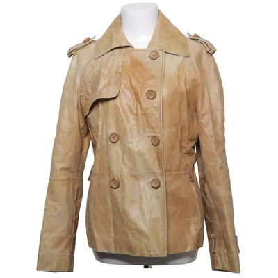Læderjakke (Beige) fra Zara Basic Læder, Polyester