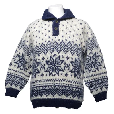 Noorse trui (Blauw, Wit) van Basic Clothing Wol