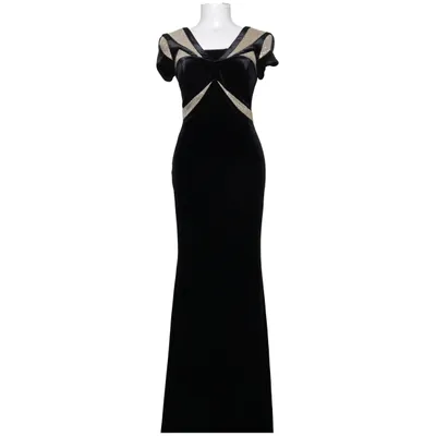 Robe de soirée (Noir, Or) de Odrella Élasthane, Polyester