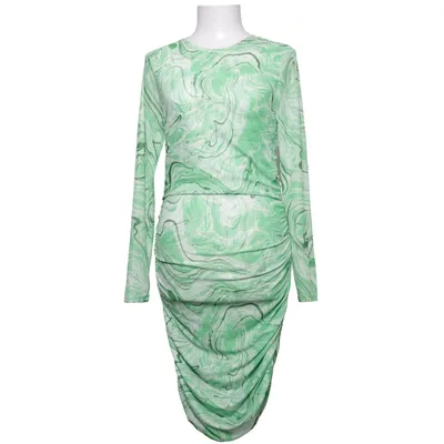 Klänning (Grön, Vit, Flerfärgad) från By Swan Elastan, Polyester, Viskos