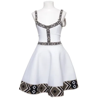 Kleid (Weiß, Schwarz, Mehrfarbig) von Maje Elasthan, Polyamid, Polyester, Viskose
