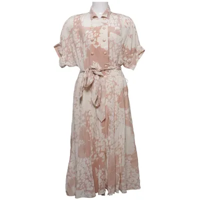 Robe (Beige, Blanc) de Louis Féraud Soie
