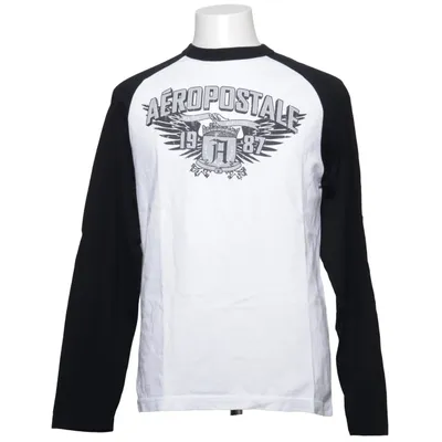 Baseball T-shirt (White, Black) from Aéropostale Cotton