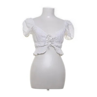 Crop top (White) from Bershka Linen, Viscose
