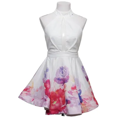 Halterneck dress (White, Multicolored) from Ginger Fizz