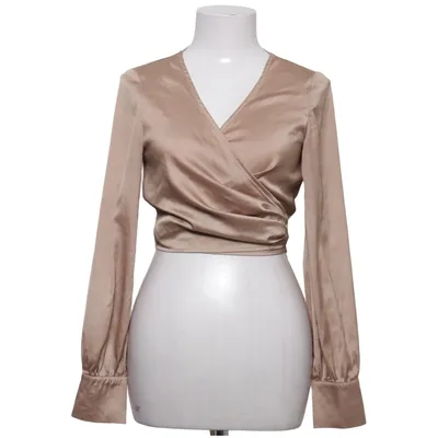 Wrap blouse (Beige) from Naked Wardrobe Polyester