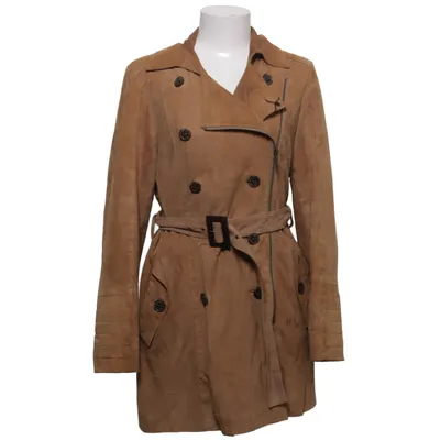 Leren jas (Bruin) van Caroll Polyester, Suède