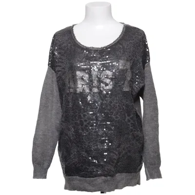 Pull-over (Gris, Argent) de Julie Acrylique, Mohair, Polyamide