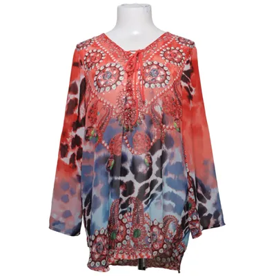 Blouse (Red, Blue, Multicolored) from Azara Polyester