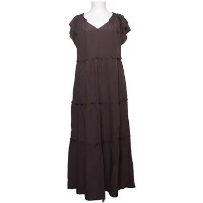 Långklänning (Brun) från CoCouture Polyester, Viskos