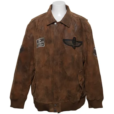Lederjacke (Braun) von David Moore Baumwolle, Leder, Polyester