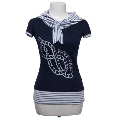 Top (Blue, White) from Sugar Shock Cotton, Elastane