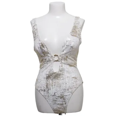 Maillot de bain une pièce (Blanc, Or) de Cupshe Élasthane, Polyester