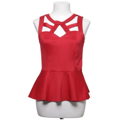 Peplumtopp (Röd) från Charlotte Russe Elastan, Polyester