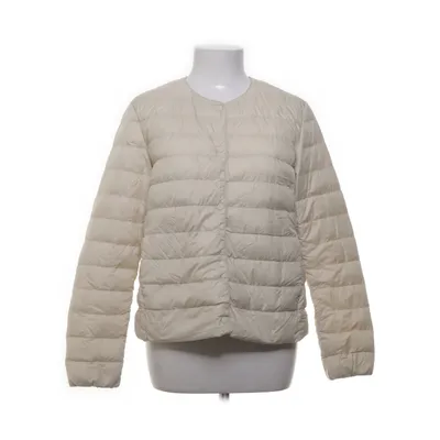 Donsjack (Beige) van Uniqlo Katoen, Dons, Veer, Nylon