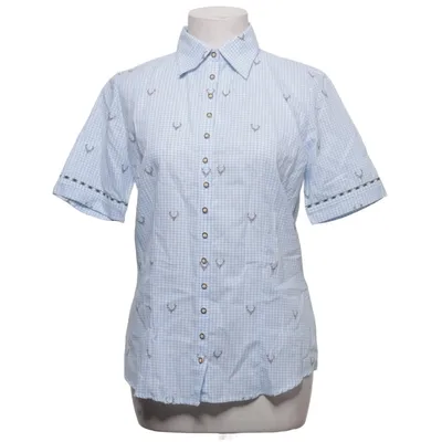 Short sleeve shirt (Blue, White, Green) from Os Trachten Cotton