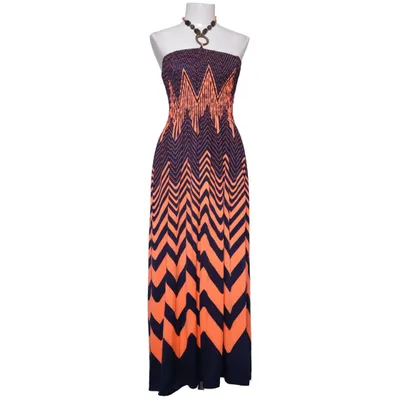 Maxi dress (Blue, Orange) from Dodo Polyester