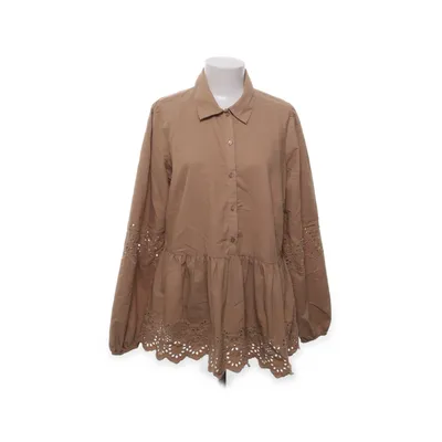 Peplum top (Bruin) van VRS Woman Katoen, Polyester