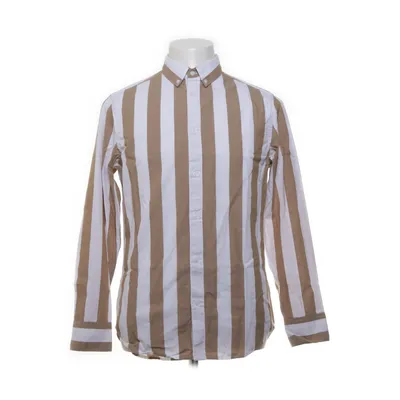 Shirt (Beige, White) from H&M Man Cotton