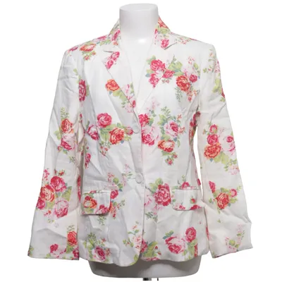 Blazer (White, Multicolored) from Jackpot Acetate, Cotton, Linen