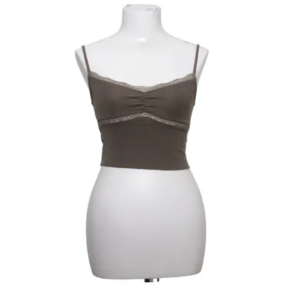 Crop top (Marron) de Bershka Coton, Élasthane, Modal
