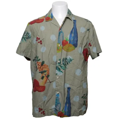 Short sleeve shirt (Beige, Multicolored) from ASOS Design Cotton