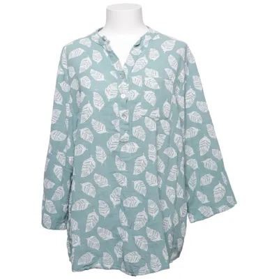 Blus (Grön, Vit) från New Collection Bomull, Linne