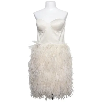 Cocktailklänning (Vit) från ASOS Elastan, Fjädrar, Polyester