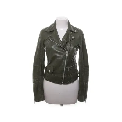 Bikerjakke (Grøn) fra Jofama Polyester, Læder