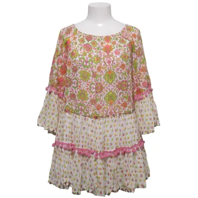 Dress (White, Multicolored) from Miss June Cotton