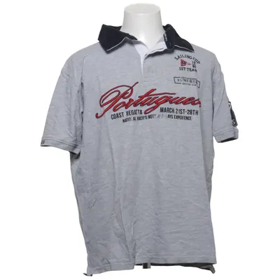 Poloshirt (Grau, Weiß) von Kitaro Baumwolle, Viskose