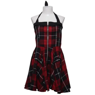 Neckholderkleid (Rot, Schwarz, Weiß) von Hell Bunny Polyester, Viskose