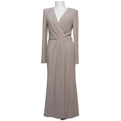Robe portefeuille (Beige) de Goddiva Élasthane, Fibre métallique, Polyamide, Polyester