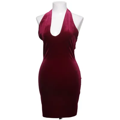Halterneck-kjole (Twist Neck Velvet Dress) fra NLY One Elastan, Polyester