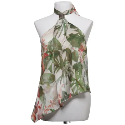 Halterneck top (Grøn, Rød, Flerfarvet) fra Zara Polyester