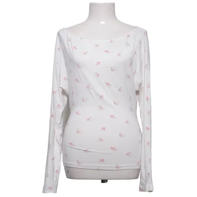 Långärmad t-shirt (Vit, Rosa) från Gina Tricot Elastan, Modal