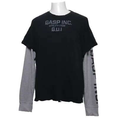 Långärmad t-shirt (Svart, Grå) från Gasp Bomull, Polyester